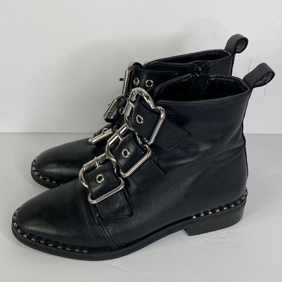 Steve Madden Recharge Moto Buckle Bootie Leather Black 6.5 M - Picture 5 of 13